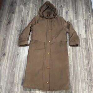 VTG Fennelli Limited Edition Womens Full Length Brown Winter Coat Size 15/16 Fur